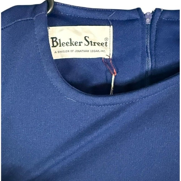 VINTAGE 1960s Bleeker Street Blue Dress Small Medium Retro Mod Gingham Buttons - Picture 5 of 7